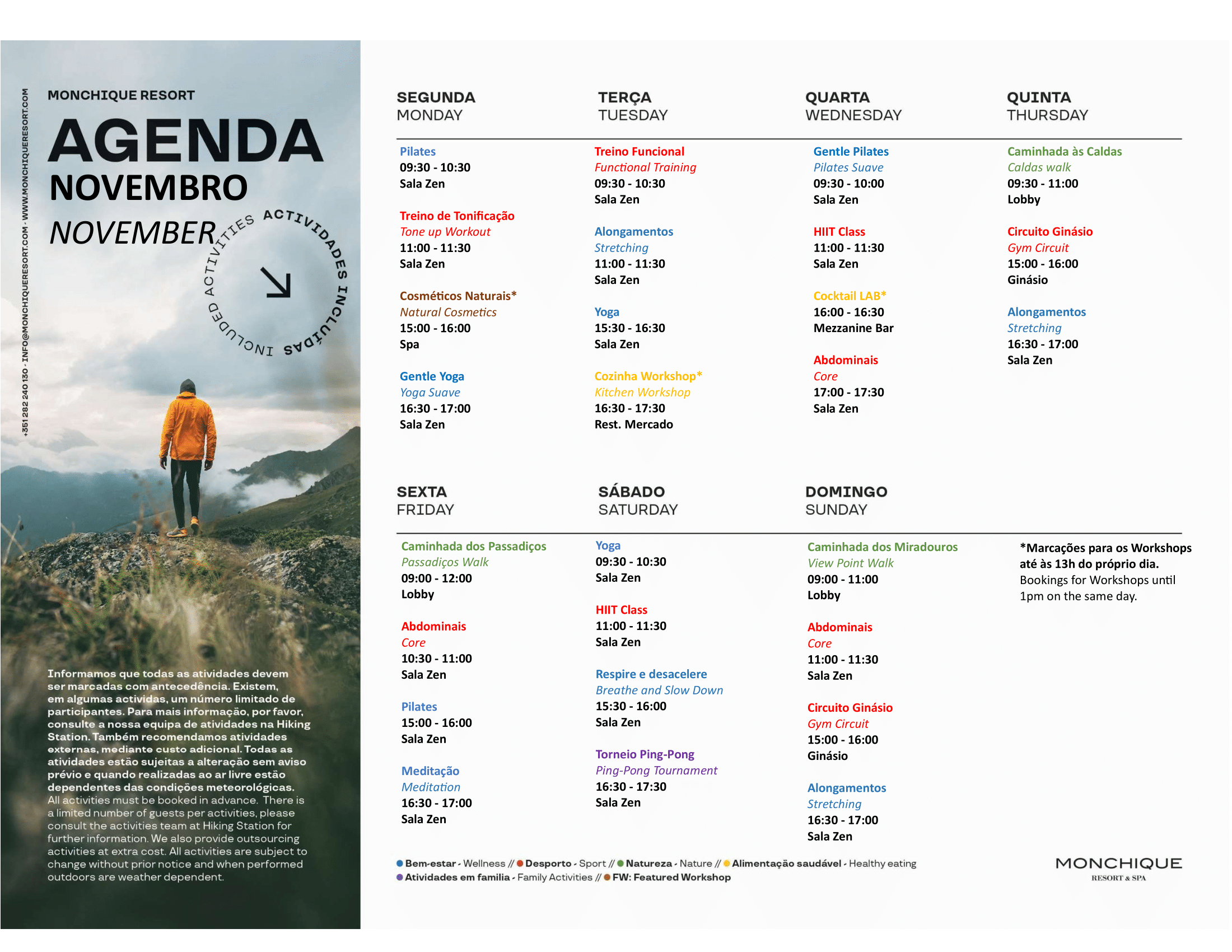 Itinerário de Atividades de Monchique 2025 Flagworld Hotels